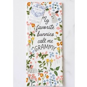 Shabby Chic Kitchen Towels Bunnies Call Me Grammy Easter Spring Decor (3‎ Count)